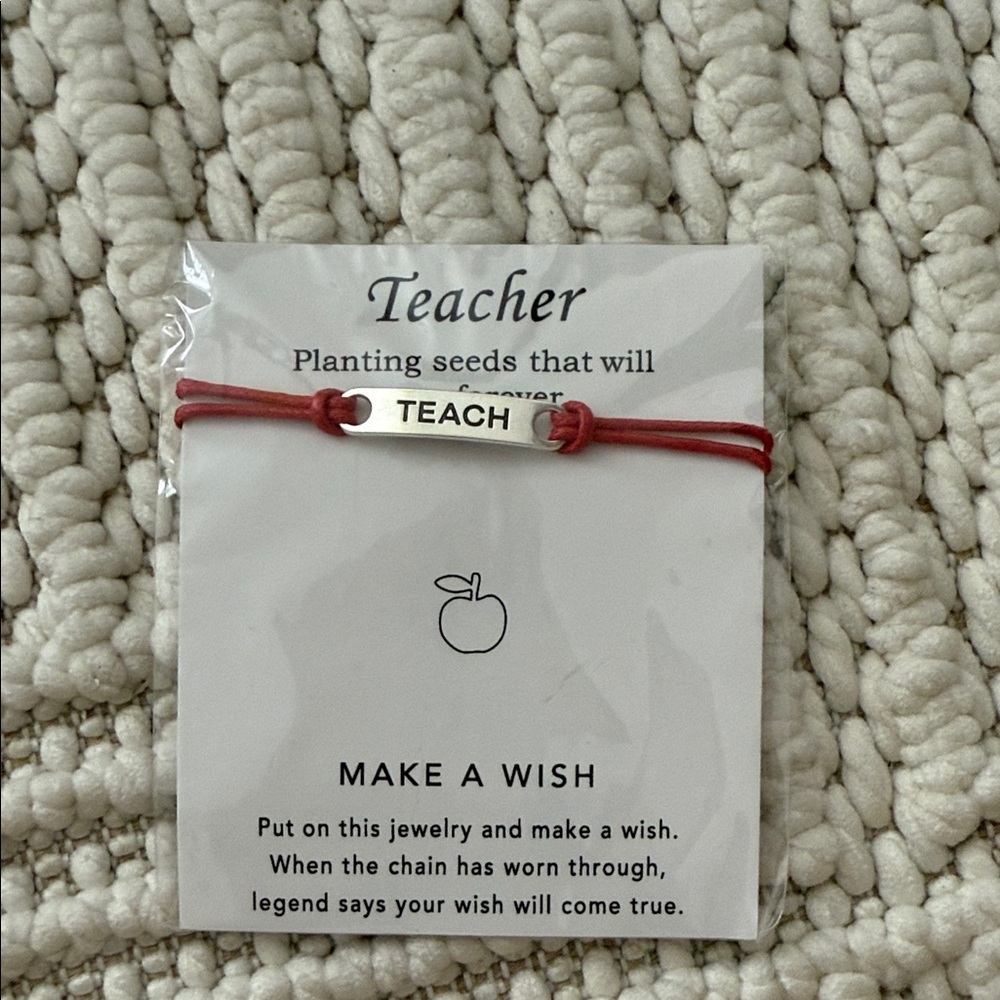 Red Teacher Wish Bracelet